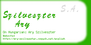 szilveszter ary business card